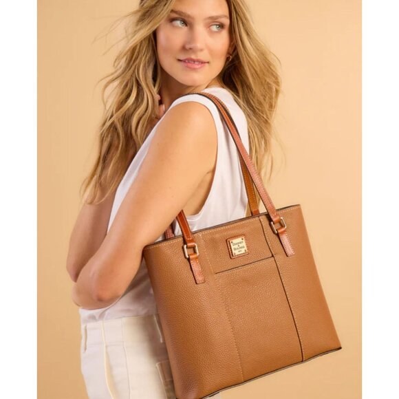 Dooney and Bourke Pebble Grain Small Lexington Shoulder Shopper Bag Dark Brown - Picture 15 of 15